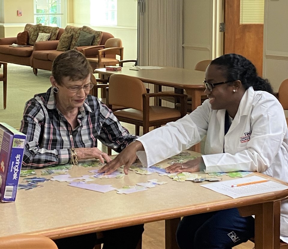 Adults Painting at FAU Nursing Adult Day Care