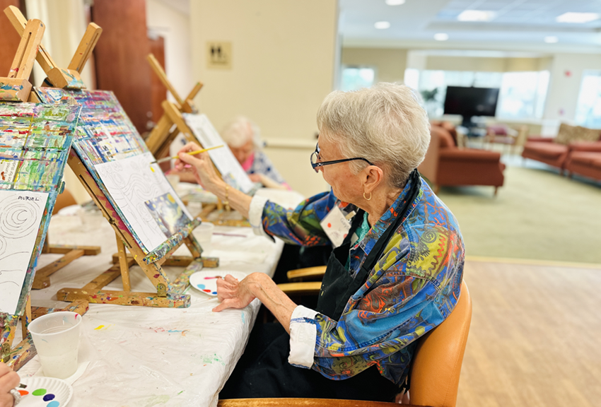 Adults Golfing at FAU Nursing Adult Day Care
